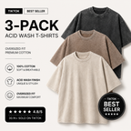 3-Pack Washed Oversized Tees