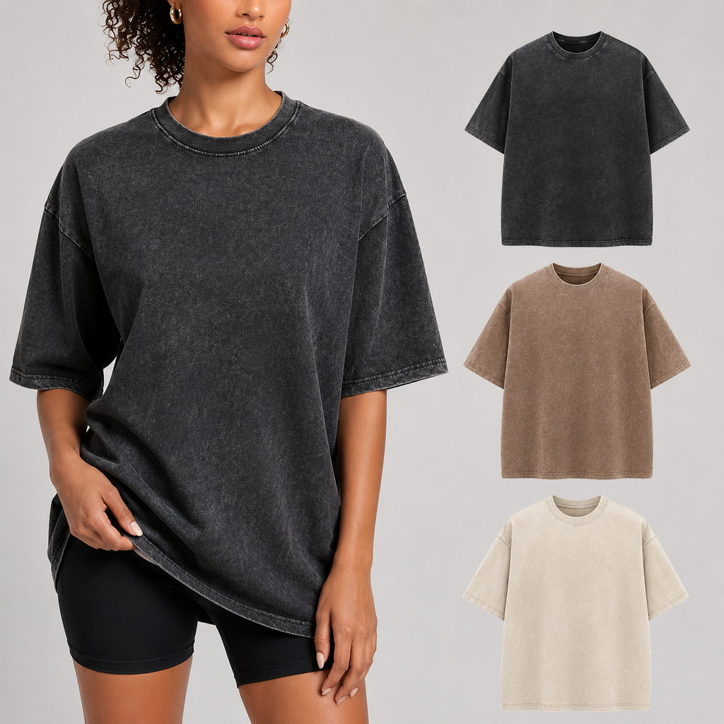 3-Pack Washed Oversized Tees